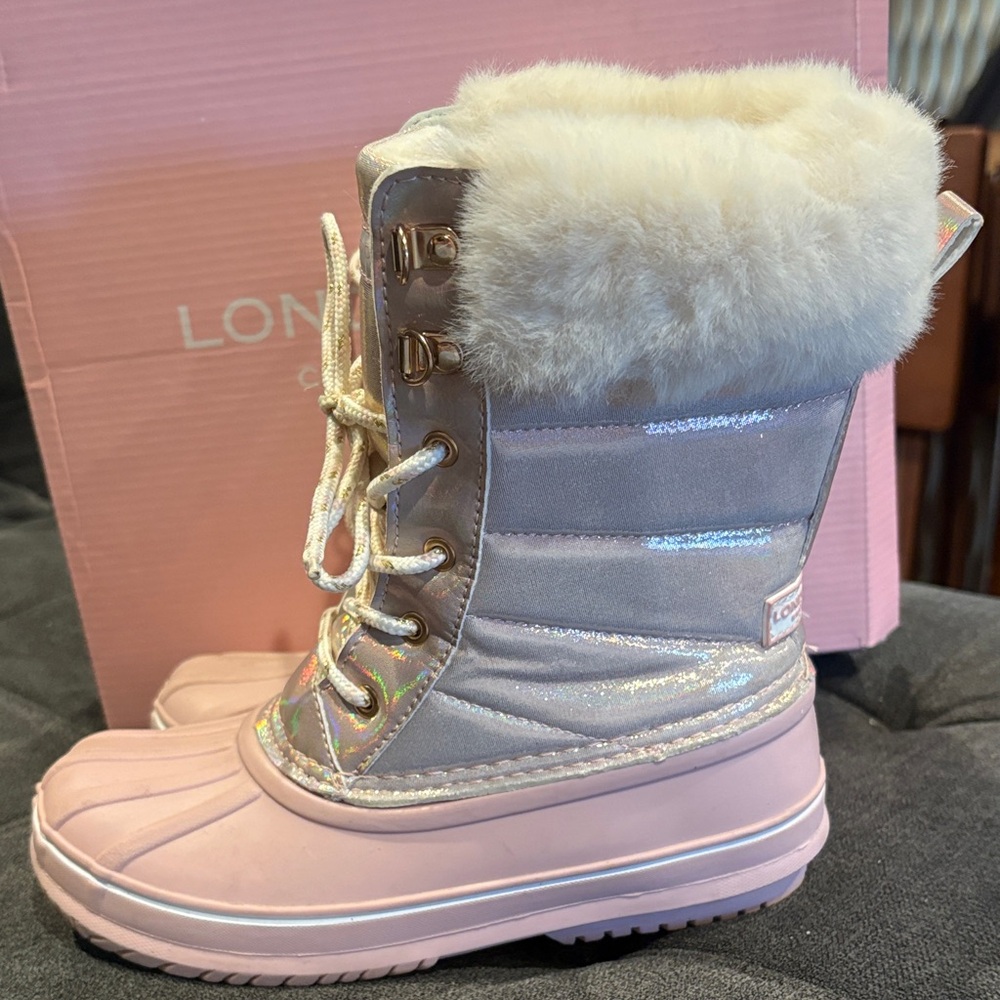 London Fog girls' iridescent snow boots size 3 - Picture 8 of 16